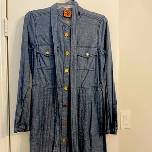 Tory Burch Jean and Gold Button Dress